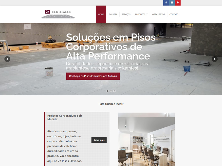 Projeto de criação de site profissional para 2K Piso