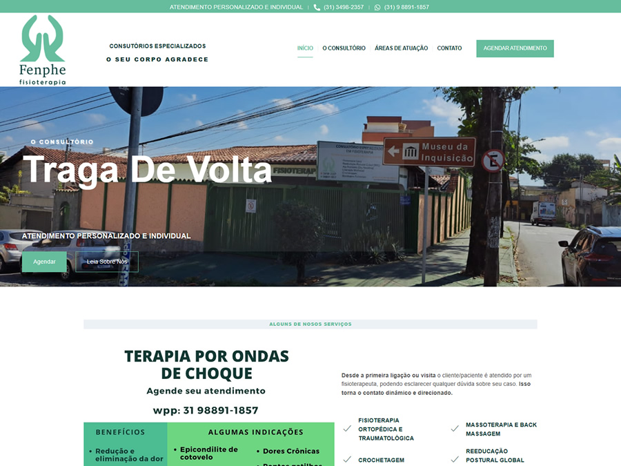 Projeto de criação de site profissional para Fenph Fisioterapia Projeto de criação de site profissional para Fenph Fisioterapia