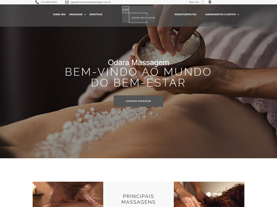Projeto de criação de site profissional para Odara Massagem Projeto de criação de site profissional para Odara Massagem